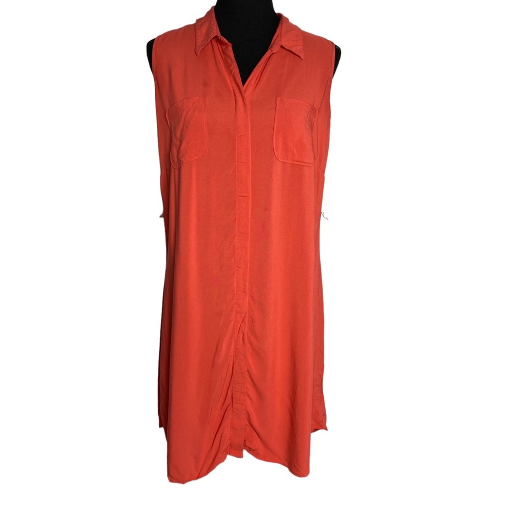 Sonoma Shirt Dress Large Orange